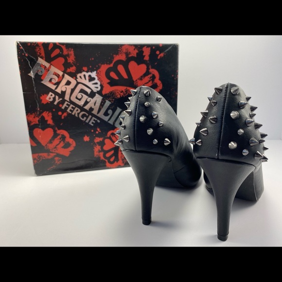 Fergie Black Spiked Heels - Picture 3 of 8